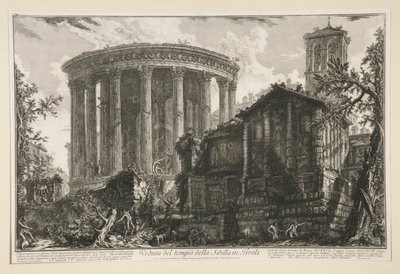 Utsikt over Sibylltemplet i Tivoli, fra Vedute di Roma av Giovanni Battista Piranesi