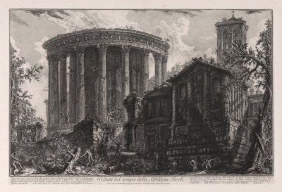 Utsikt over Sibylltemplet i Tivoli, fra Vedute di Roma (Utsikt over Roma) av Giovanni-Battista Piranesi