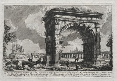 Utsikt over Gallieno-buen av Giovanni Battista Piranesi