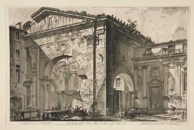 Utsikt over atriet i Octavias portiko, fra Vedute di Roma av Giovanni Battista Piranesi