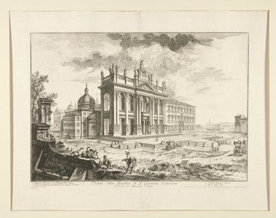 Utsikt over Basilica of S. Giovanni Laterano (Utsikt over Basilica of S. Giovanni Laterano), fra Vedute di Roma av Giovanni Battista Piranesi