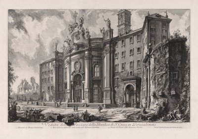 Utsikt over Basilica of the Holy Cross i Jerusalem (Utsikt over Fa? Ade av Basilica of the Holy Cross i Jerusalem), fra Vedute di Roma (Utsikt over Roma) av Giovanni Battista Piranesi