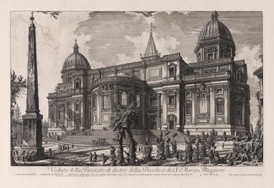 Utsikt over bakfasaden på basilikaen Santa Maria Maggiore, fra Vedute di Roma (Utsikter over Roma) av Giovanni Battista Piranesi