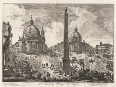 Utsikt over Piazza del Popolo, fra Vedute di Roma (Utsikt over Roma) av Giovanni Battista Piranesi