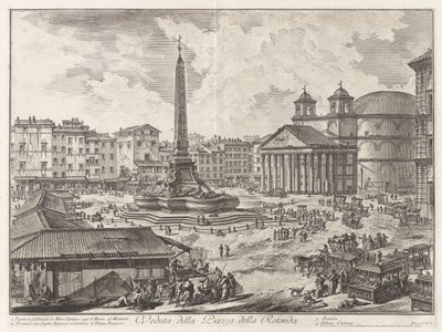 Veduta della Piazza della Rotunda (Utsikt over Piazza della Rotonda [med Pantheon i bakgrunnen]), fra Vedute di Roma (Utsikt over Roma) av Giovanni Battista Piranesi