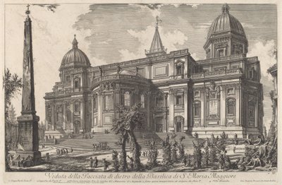Utsikt over den bakre fasaden til basilikaen S. Maria Maggiore av Giovanni Battista Piranesi