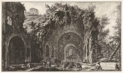 Visning av kilden og Spelonche d av Giovanni-Battista Piranesi
