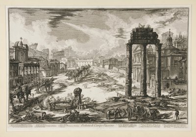 Utsikt over Campo Vaccino (Utsikt over Campo Vaccino), fra utsikt over Roma av Giovanni-Battista Piranesi