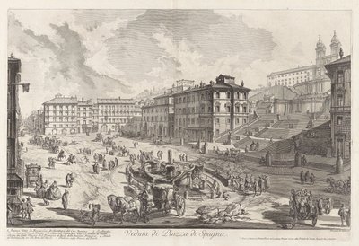 Utsikt over Piazza di Spagna, fra Vedute di Roma (Utsikt over Roma) av Giovanni-Battista Piranesi