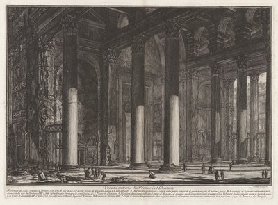 Innvendig utsikt over Pronaos of the Pantheon, fra Vedute di Roma (Utsikt over Roma) av Giovanni-Battista Piranesi