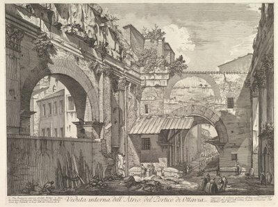 Innvendig utsikt over Atrium of Portico di Ottavia Innvendig utsikt over Atrium of Porti ..., 1760. av Giovanni Battista Piranesi