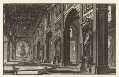 Innvendig utsikt over basilikaen San Giovanni Laterano, fra Vedute di Roma (Utsikt over Roma) av Giovanni-Battista Piranesi