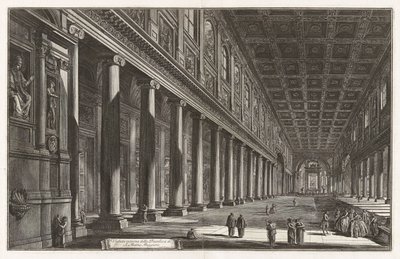Interiørbilde av basilikaen Santa Maria Maggiore, fra Vedute di Roma (Utsikter over Roma) av Giovanni Battista Piranesi