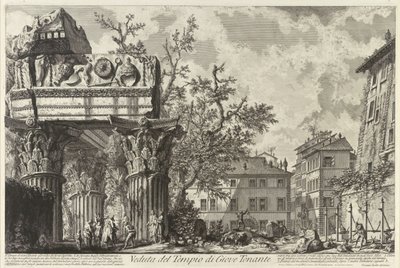 Veduta med tempelet til Jupiter Tonans, ca. 1755 av Giovanni Battista Piranesi