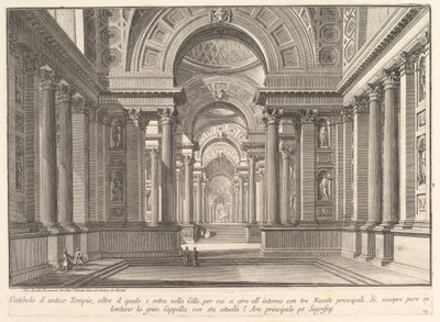 Vestibylen til et gammelt tempel. . . Vestibylen til det gamle tempelet. . ., ca. 1743-50. av Giovanni Battista Piranesi