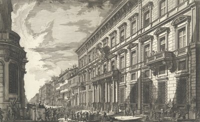 Utsikt langs Via del Corso av Palazzo dell