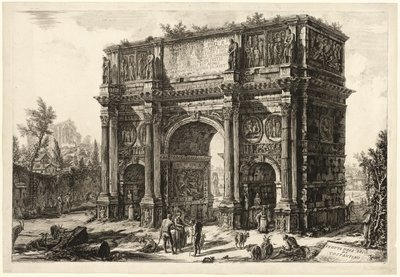 Utsikt over Konstantinbuen, fra utsikt over Roma av Giovanni-Battista Piranesi