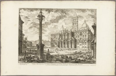 Ansicht der Basilika S. Maria Maggiore mit ihren beiden Flügeln, aus Ansichten von Rom von Giovanni-Battista Piranesi