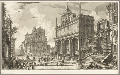 Utsikt over fontenehodet til Acqua Felice, fra utsikt over Roma av Giovanni Battista Piranesi
