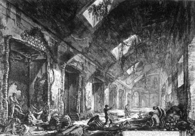 Utsikt over Heliocaminus ved Hadrians villa, Tivoli, fra 