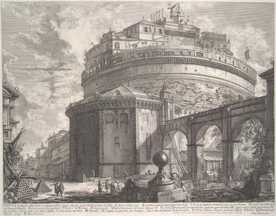 Utsikt over keiser Hadrians mausoleum nå kalt Castel S. Angelo..., ca. 1756. av Giovanni Battista Piranesi