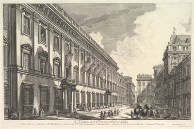Utsikt over Palazzo Odeschali, fra utsikt over Roma romersk utsikt, ca. 1753. av Giovanni Battista Piranesi