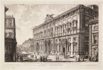 Utsikt over Palazzo della Consulta på Quirinalhøyden, som huser det pavelige sekretariatet av Giovanni Battista Piranesi