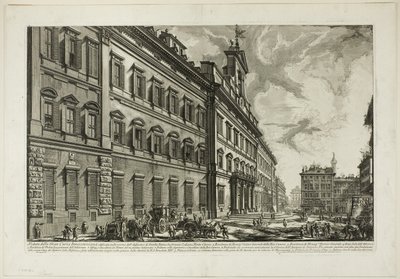 Utsikt over Palazzo di Montecitorio, fra utsikt over Roma av Giovanni Battista Piranesi