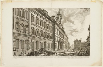 Utsikt over Palazzo di Montecitorio, fra utsikt over Roma av Giovanni Battista Piranesi