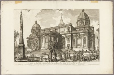 Utsikt over den bakre inngangen til basilikaen S. Maria Maggiore, fra utsikt over Roma av Giovanni Battista Piranesi