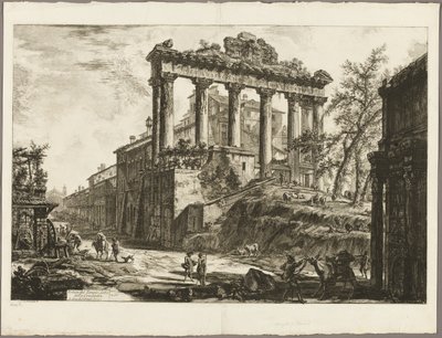Utsikt over det såkalte Concord-tempelet, fra utsikt over Roma av Giovanni Battista Piranesi