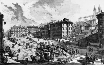 Blick auf die Spanische Treppe in Rom, Italien von Giovanni-Battista Piranesi