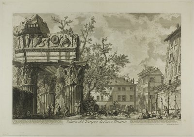 Utsikt over Temple of Jupiter Tonans [Jupiter the Thunderer], fra Views of Roma av Giovanni Battista Piranesi