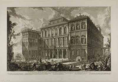 Utsikt over palasset til den berømte Barberini-familien på Quirinal Hill, designet av Cavaliere Bernini, fra Views of Rome av Giovanni Battista Piranesi