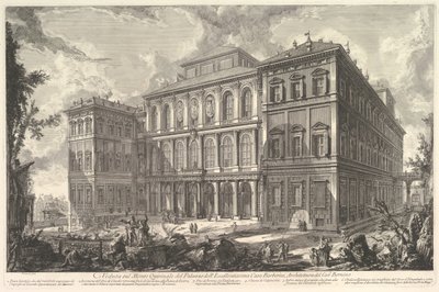 Utsikt over palasset til den berømte Barberini-familien på Quirinal Hill, desi..., ca. 1750-1759. av Giovanni Battista Piranesi