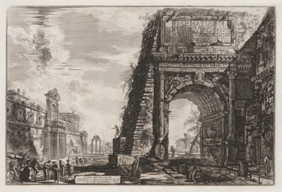 Utsikt over Roma: Buen eller Titus av Giovanni Battista Piranesi