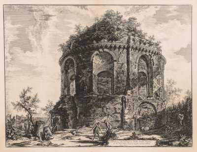 Utsikt over Roma: Den såkalte Tempio della Tosse, nær Tivoli av Giovanni Battista Piranesi