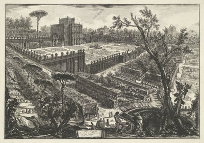 Villa Doria Pamphili te Roma Villa Panfili utenfor Porta S. Pancrazio (tittel på objekt) Gezichten op Roma (serietittel) Utsikt over Roma designet og gravert av Giambattista Piranesi-arkitekten Ve (nez) iano (serietittel) av Giovanni Battista Piranesi