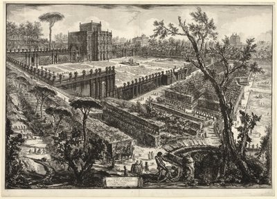 Villa Pamphili utenfor Porta S. Pancrazio, fra utsikt over Roma av Giovanni Battista Piranesi