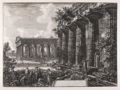 Utsikt over noen av søylene på den motsatte fasaden? den fra forrige plate av Giovanni Battista Piranesi