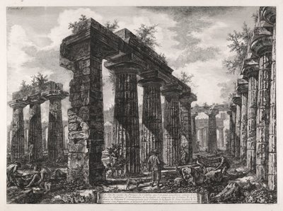 Utsikt over restene av Pronaos of the av Giovanni Battista Piranesi