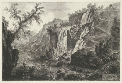 Watervallen te Tivoli Utsikt over Cascatelle i Tivoli (tittel på objekt) Gezichten op Roma (serietittel) Utsikt over Roma designet og gravert av Giambattista Piranesi-arkitekten Ve (nez) iano (serietittel) av Giovanni Battista Piranesi
