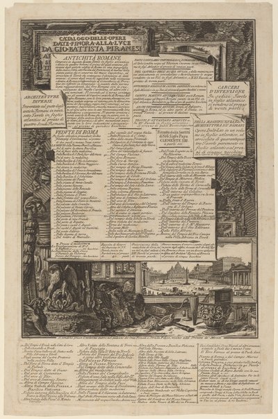 Katalog over verkene som er gitt til Lvce til nå av Gio Battista Piranesi av Giovanni Battista Piranesi and Francesco Piranesi