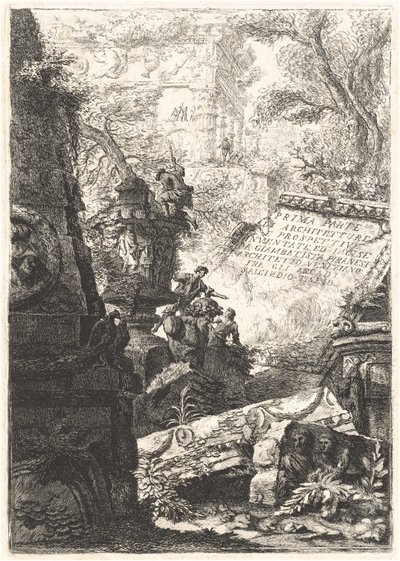 Første del; Grotesker; Fengsler; Eventuelle visninger ...; Trofeer til Octavian Augustus av Giovanni Battista Piranesi and Francesco Piranesi