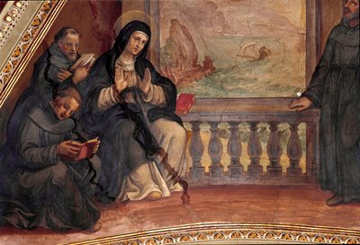 Historie om livet til Saint Monique, mor til Saint Augustine of Hippo. Fresco av Giovan Battista Ricci (1537-1627) Roma, Sant