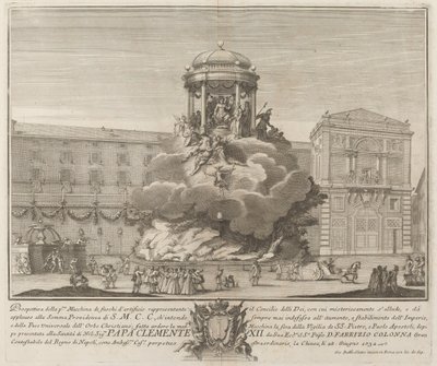 The Council of the Gods, for "Chinea"-festivalen av Giovanni Battista Sintes probably after Nicola Michetti