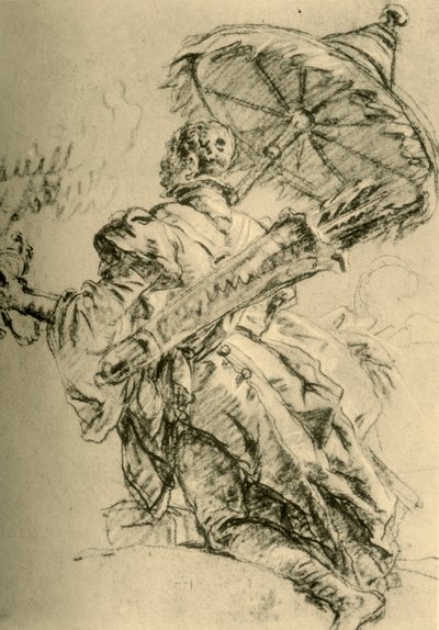 En maur med koker og solskjerm, 1752, 1928. av Giovanni Battista Tiepolo