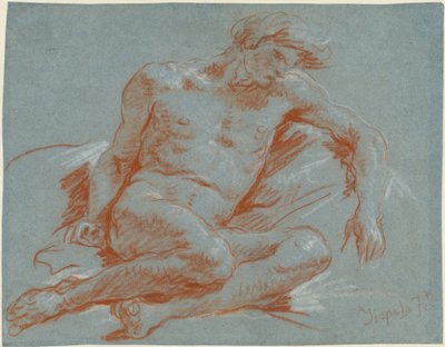 En sittende naken mann av Giovanni Battista Tiepolo