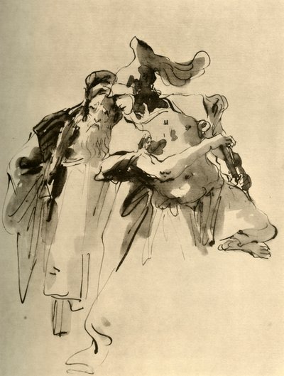 Ein Soldat und ein alter Mann von Giovanni Battista Tiepolo