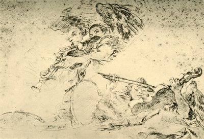 Engler som spiller musikkinstrumenter, c1755, 1928 av Giovanni Battista Tiepolo